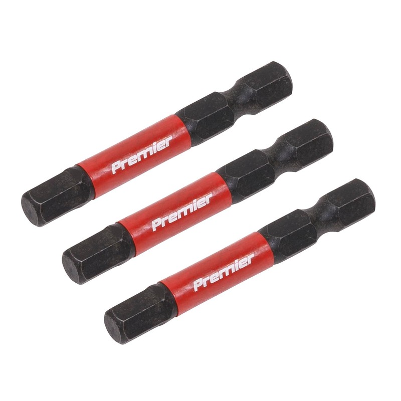 Sealey 3pc 50mm Hex 6mm Impact Power Tool Bit Set