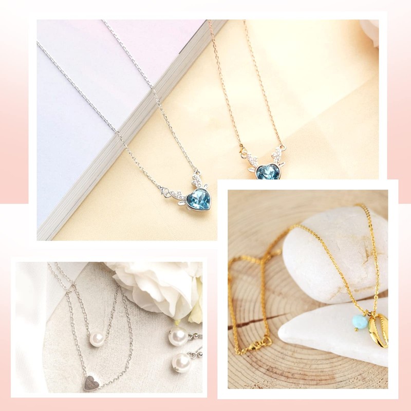 TOAOB 20 Pieces Stainless Steel Necklace Steel and Gold 45