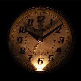 RHYTHM 8RA646SR19 Table Clock, Silver, 4.8 x 7.3 x 4.1 inches (12.1 x 18.5 x 10.6 cm), Alarm Clock, Continuous Second Hand, Loud Bell, Alarm