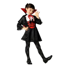 Party City Lovely Vampire Kids Cosplay, 47.2 inches (120cm), Black