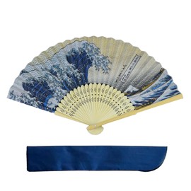 YINKE Silk Fan, Men's, Women's, Lightweight Bamboo Ribs, High Quality Silk, Bamboo Crafts, Japanese Style Fan, Stylish, Gentleman's, Japanese Style Accessories, D