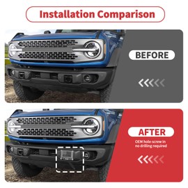 Linskip License Plate Holder for 21-24 Ford Bronco Capable Steel Bumper, License Plate Frame Hanging Kits Compatible with Black Diamond Badlands, Heritage, Exterior Accessories