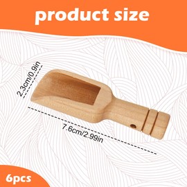 Natural Wooden Scoops (6 Pcs) - Multi-Use Scoop Spoons for Bath Salts, Spices, Laundry, and Kitchen Essentials