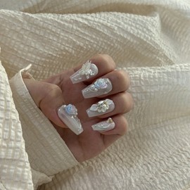 Wedding Nail Innocent Nail Aurora Glow - S-Oval / 웨딩네일 청순네일 오로라 글로우 - S-오벌