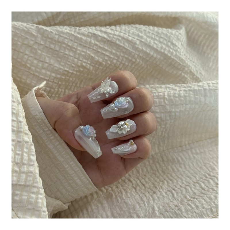Wedding Nail Innocent Nail Aurora Glow - S-Oval / 웨딩네일