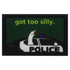 Got Too Silly Goose in Police Car Printed Patch 2x3.1 Inches Hook & Loop Funny Stickers Applique for Hats Shirts Jackets Backpacks (Got Too Silly)