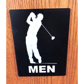 Maverick Advantage MENS Bathroom Sign - Golf Theme, Black/White, 6"x8"