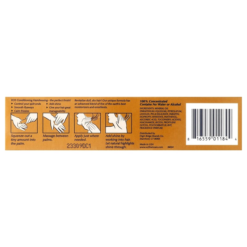 Vo5 Conditioning Hairdressing Normal/Dry Hair 1.5 Ounce Tube