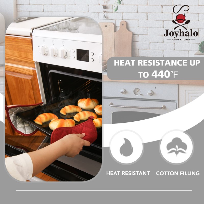 joyhalo 4 Pack Pot Holders for Kitchen Heat Resistant Pot