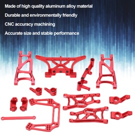 Rc Front Rear Suspension Arm Kit for Traxxas Aluminum Alloy Parts 1 10 Metal Upgrade Sories Steering Cup Slash 2Wd (Red)