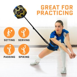 Solo Volleyball Trainer 4-in-1 Rebounder Set for Serving, Spiking, Setting & Passing - Gift for Beginners & Experts