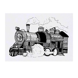 'Steam Train' Temporary Tattoo - Water Resistant, Skin-Safe, Non-Toxic Transfer (TO00022254)