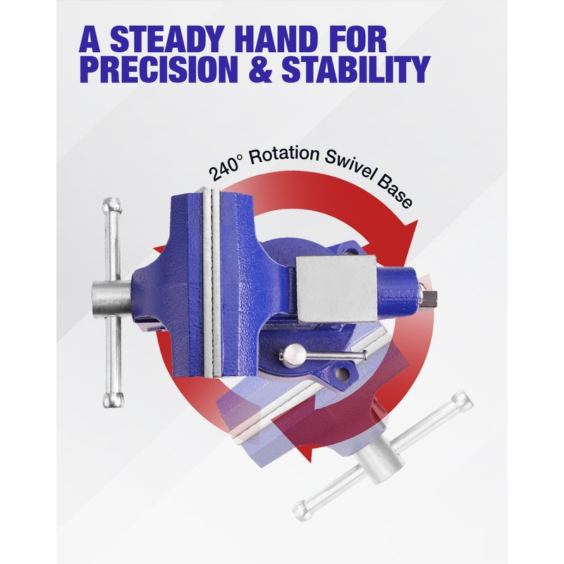 WORKPRO Bench Vise, 4-1/2" Vice for Workbench, Utility Combination Pipe