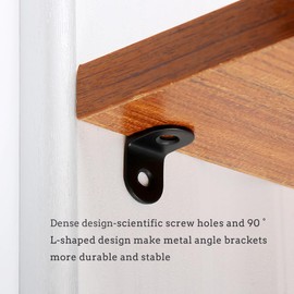 24Pcs L Brackets Corner Bracket Sets, 90 Degree Right Angle Bracket, Metal 20 * 20mm Corner Brace for Securing Wooden Frames Tables Chairs Bed Furniture and Other DIY Structural(Black)
