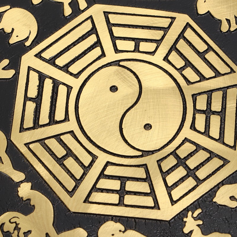 Bagua Mirror Strong Brass 12 Animal Signs Bring Auspiciousness Hermony