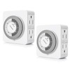 G-Homa Timer Outlet Electric Indoor with 2 Grounded Outlet,Plug-in 24-Hour
