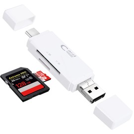 USB 2.0 Card Reader, USB C SD Card Reader, High Speed SD/Micro SD Card Reader OTG Adapter, Supports SD/Micro SD/TF/SDHC/SDXC/MS/MSXC/MMC, Compatible with MacBook Pro/Mac