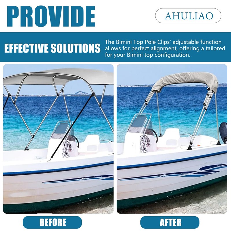 Ahuliao Bimini Top Support Pole Clips for 7/8 inch Boats