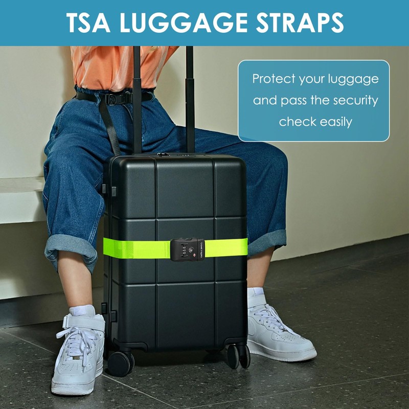Travel Inspira Luggage Straps with TSA Combination Lock - Adjustable,