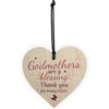 RED OCEAN Godmothers Blessing Wooden Heart Plaque Sign Mothers Day