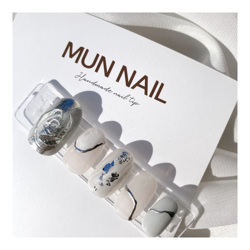 MunNail Silver Drawing Nail Tip - Square / MunNail 실버드로잉