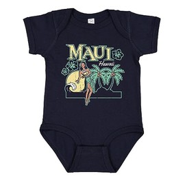 TATY Kids Vacation Maui Baby Infant One Piece Bodysuit 12 Months Navy