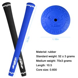 JunShun Golf Grips,Undersize/ Standard/Mid Size 5 Colors for Choice, Rubber Golf Club Grips Golf Grips Kit