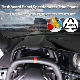 Sekhyna Dashboard Panel Trim Frame Compatible with Corvette C8 Stingray 2020-2023 ABS 1PCS Car Electronic Speedometer Trim Frame Accessories (Matte Black)