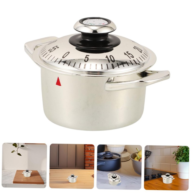 NOLITOY 2pcs Retro Mechanical Kitchen Timer with Loud Alarm Countdown