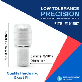 ReplacementScrews Glass Shelf Support Pins Compatible with IKEA 101577 (UTRUSTA) Shelf Holder Peg with Rubber Sleeve (Pack of 12)