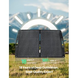 ECO-WORTHY 100W Portable Solar Panel, Foldable Solar Charger 12BB for Power Station with Adjustable Kickstand,23% High Efficiency for Outdoor RV Camping Off Grid Hiking