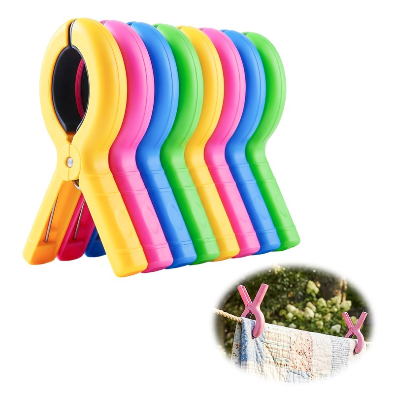8 Pack Towel Clips for Sun Loungers, Extra Strong 4