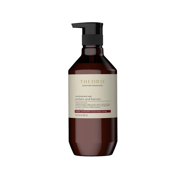 Theorie Embers and Berries Hand and Body Wash - Signature Fragrances Collection - Vegan, Luxury Soap with Notes of Saffron, Juniper Berry, Black Violet & Vetiver, Pump Bottle 400mL