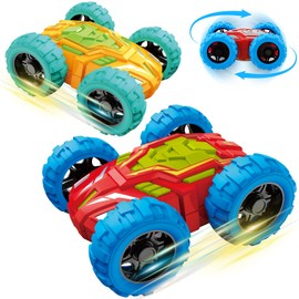 Toddlers Car Toys for 1-3, Toys Cars for Ages 2-4, Double-Sided Monster Truck Toys, Stunt Push and Go Friction Cars, 3 Year Old Boy Toys, Toy Cars for 2 3 4 5 6 Year Old Boy Christmas Birthday Gift