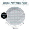 schone Summer Party Paper Plates – 10 Pack 23cm Gingham