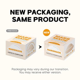 Marsmade Castor Oil Shampoo Bar Hydrating & Moisturizing Natural Hair Soap for Bathing, Hair Growth & Scalp Nourishment, Solid Shampoo for All Hair Types (120g, 4.23 oz)