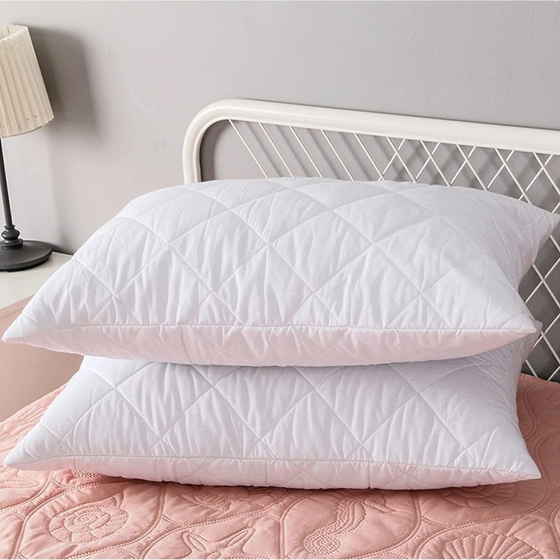 4 Pack Premium Hotel Pillows – Quilted Cover & Soft