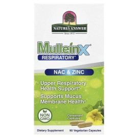 Nature's Answer MulleinX® Respiratory, NAC & Zinc, 90 Vegetarian Capsules
