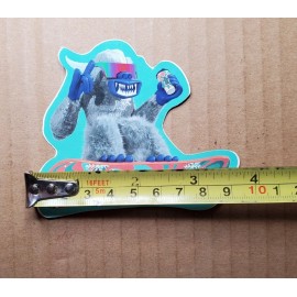 Dutch Bros Coffee December 2022 Abominable Snowman Yeti Snowboarding Sticker