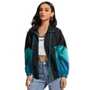 SweatyRocks Women's Lightweight Windbreaker Patchwork Zipper Sport Jacket Coat Outerwear