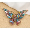 Crystal Rhinestone Butterfly Brooch Elegant Lapel Pins Dress Accessories Jewelry