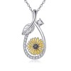 VONALA Gifts for Mum Sunflower Necklace 925 Sterling Silver Sunflower