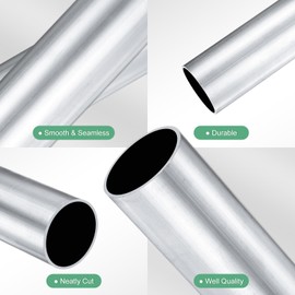 M METERXITY 1-Pack 300mm 6063 Aluminum Round Tube, 35mm ID 38mm OD Seamless Aluminum Tubing for Construction/Machining/DIY Crafting, Metal Straight Pipe [1.38"x1.5"x12"]