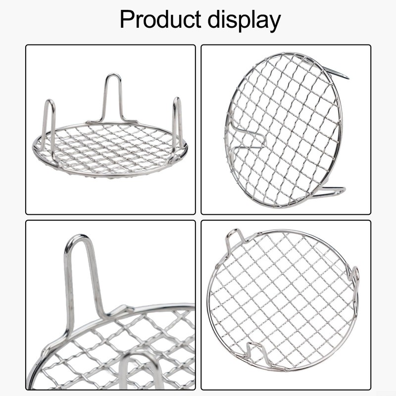 Round Cooling Rack, Portable Stainless Steel Cooking Grate BBQ Grill