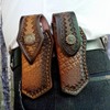 COHOMELARS 5'' Leather Folding Pocket Knife Sheath,Leather Knife Pouch for