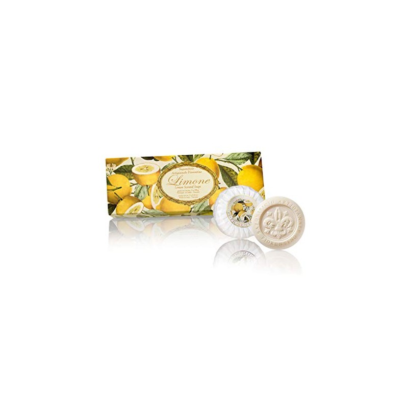 Lemon Soap, Round, 3 x 100 g, Handmade Italian Soap