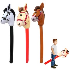 YAFLUG Hobby Horse Horse Children's Inflatable Party Props Game Fun for Riding Funny Horse Rod Horse Props for Theme Parties Children's Birthday Parties Garden Games Fancy Dress