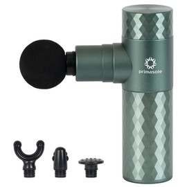 Primasole PSS12NH158 Compact Release, 0.2 inch (6 mm) Vibration, 4 Vibration Modes, 4 Types of Attachments, Quiet, Myofascial Release, Dark Green
