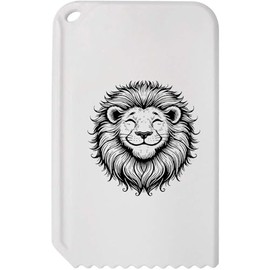 Azeeda 'Happy Lion Face' Plastic Ice Scraper (IC00040991)