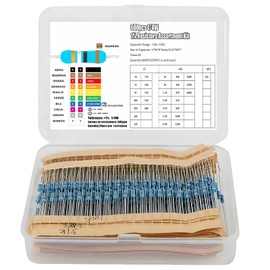 FACETHALO Resistor Set, 600 Pieces, 1/4W, 1% Accuracy, 30 Types, 10Ω~1MΩ, Electronic Component Set, Circuit Repair, Assorted Kit